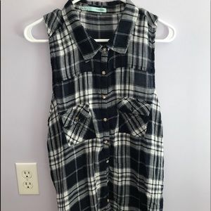 Maurices Blue and White Plaid Tank Top